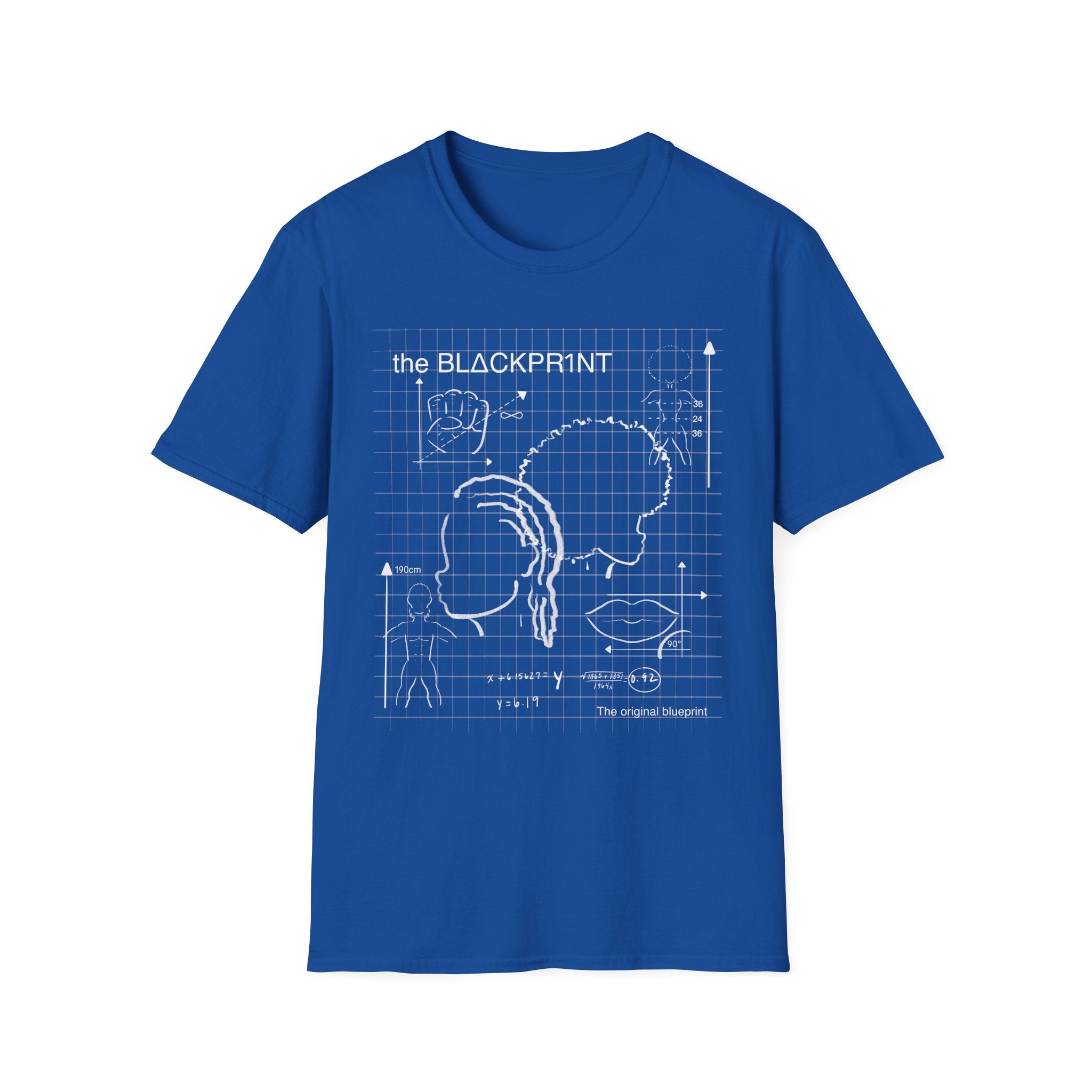 The BlΔckpr1nt Blueprint Design Unisex Afro Silhouette