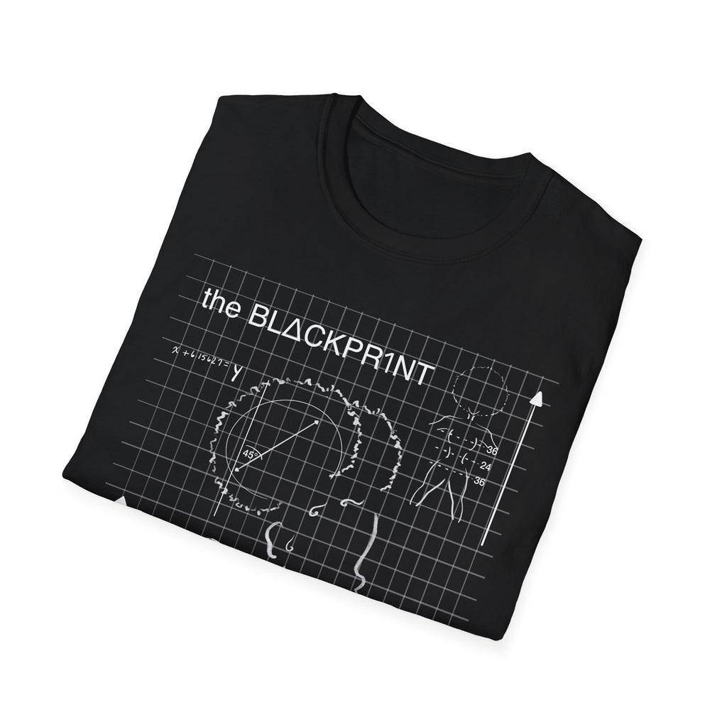 BlΔckpr1nt Afro Puff Bookworm T-Shirt - Blueprint