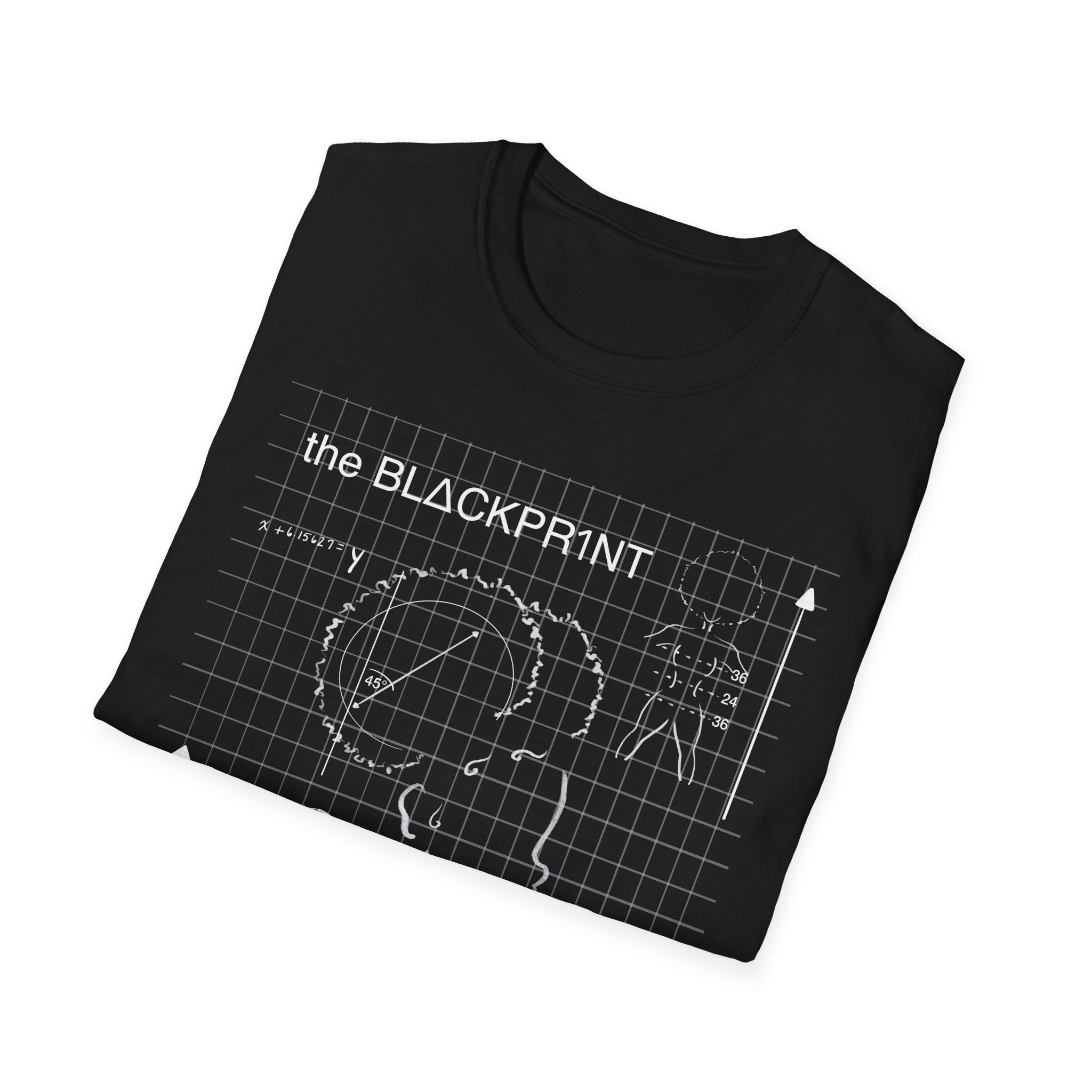BlΔckpr1nt Afro Puff Bookworm T-Shirt - Blueprint