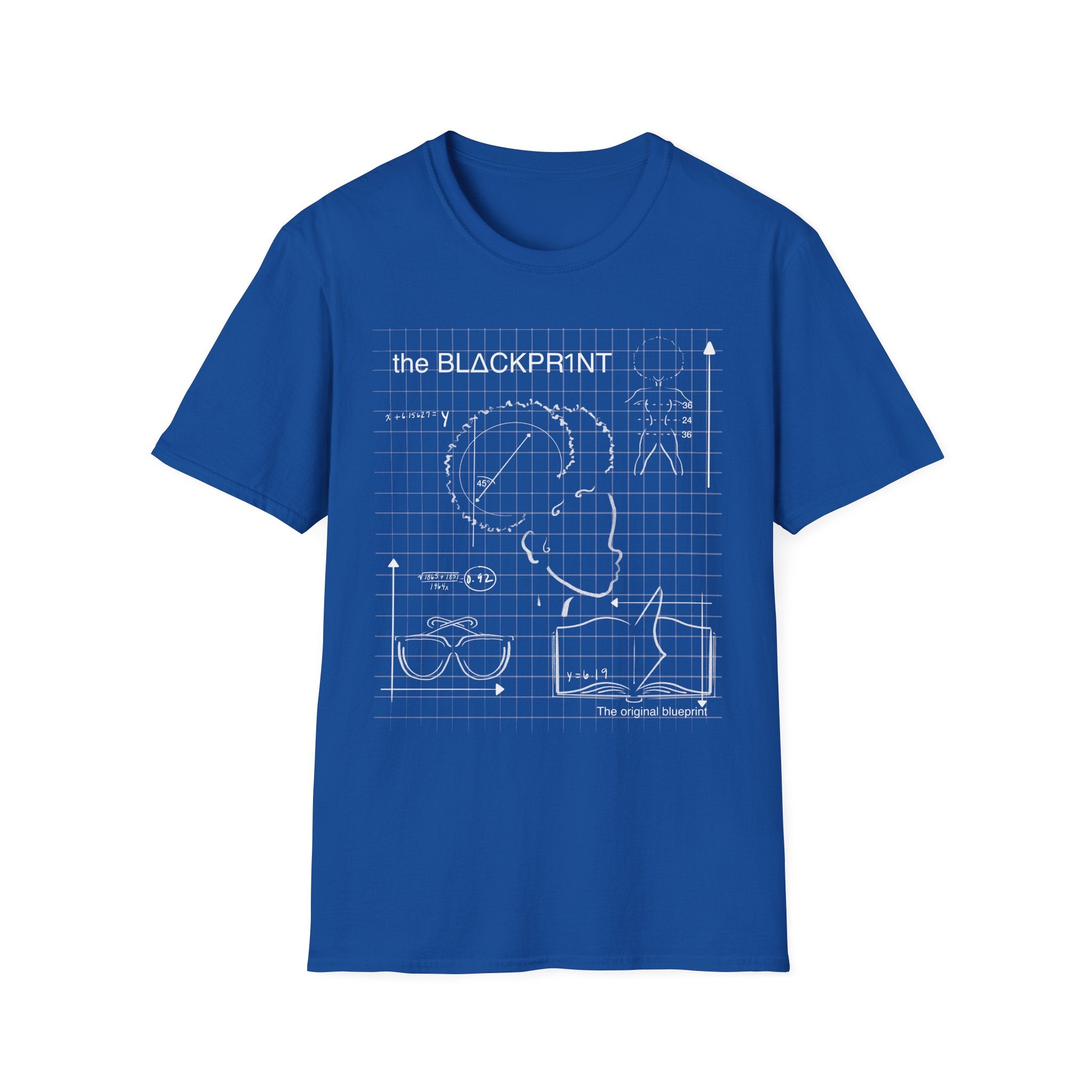 BlΔckpr1nt Afro Puff Bookworm T-Shirt - Blueprint
