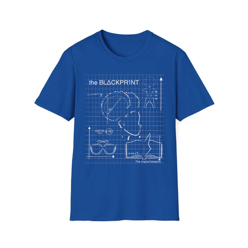 BlΔckpr1nt Afro Puff Bookworm T-Shirt - Blueprint