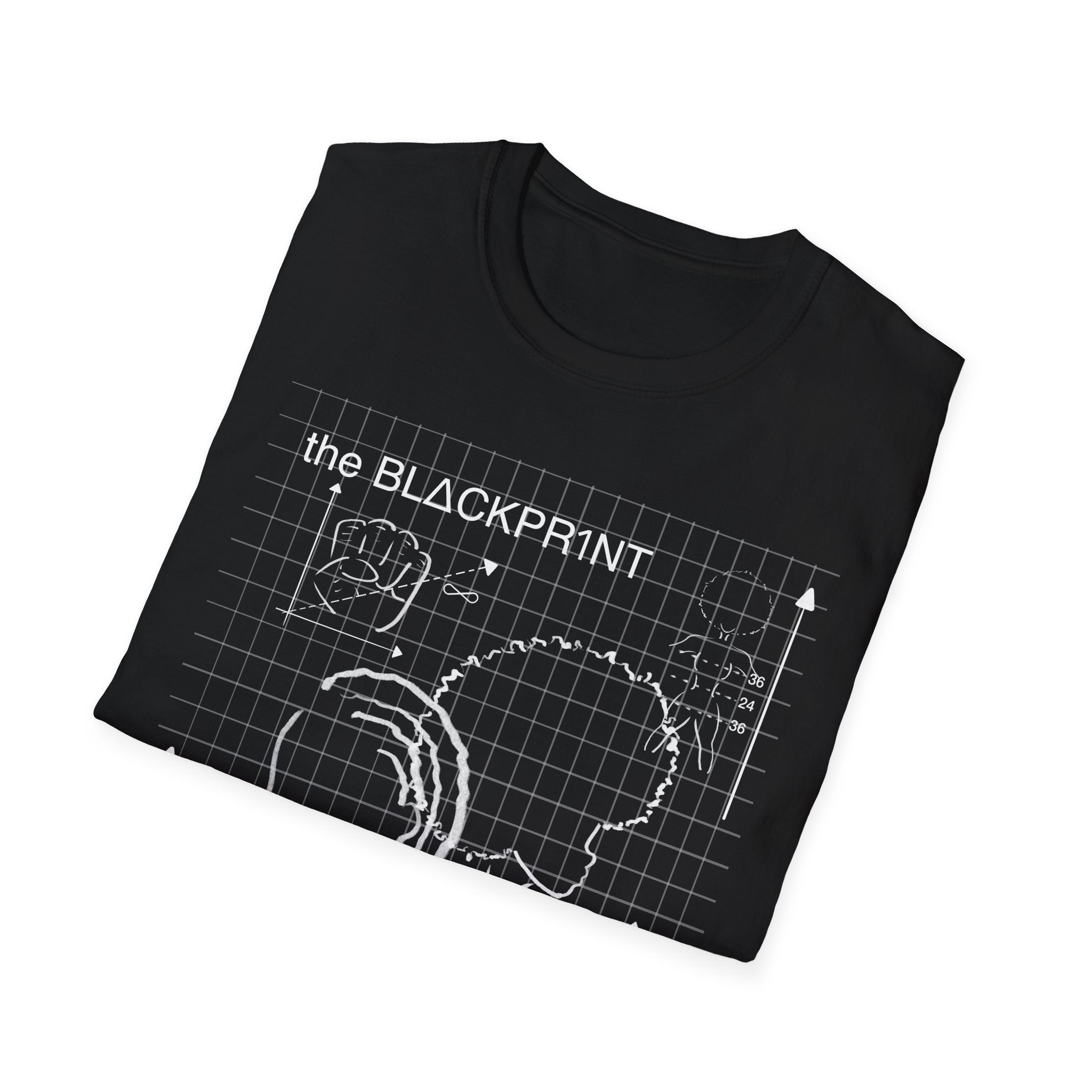 The BlΔckpr1nt Blueprint Design Unisex Afro Silhouette