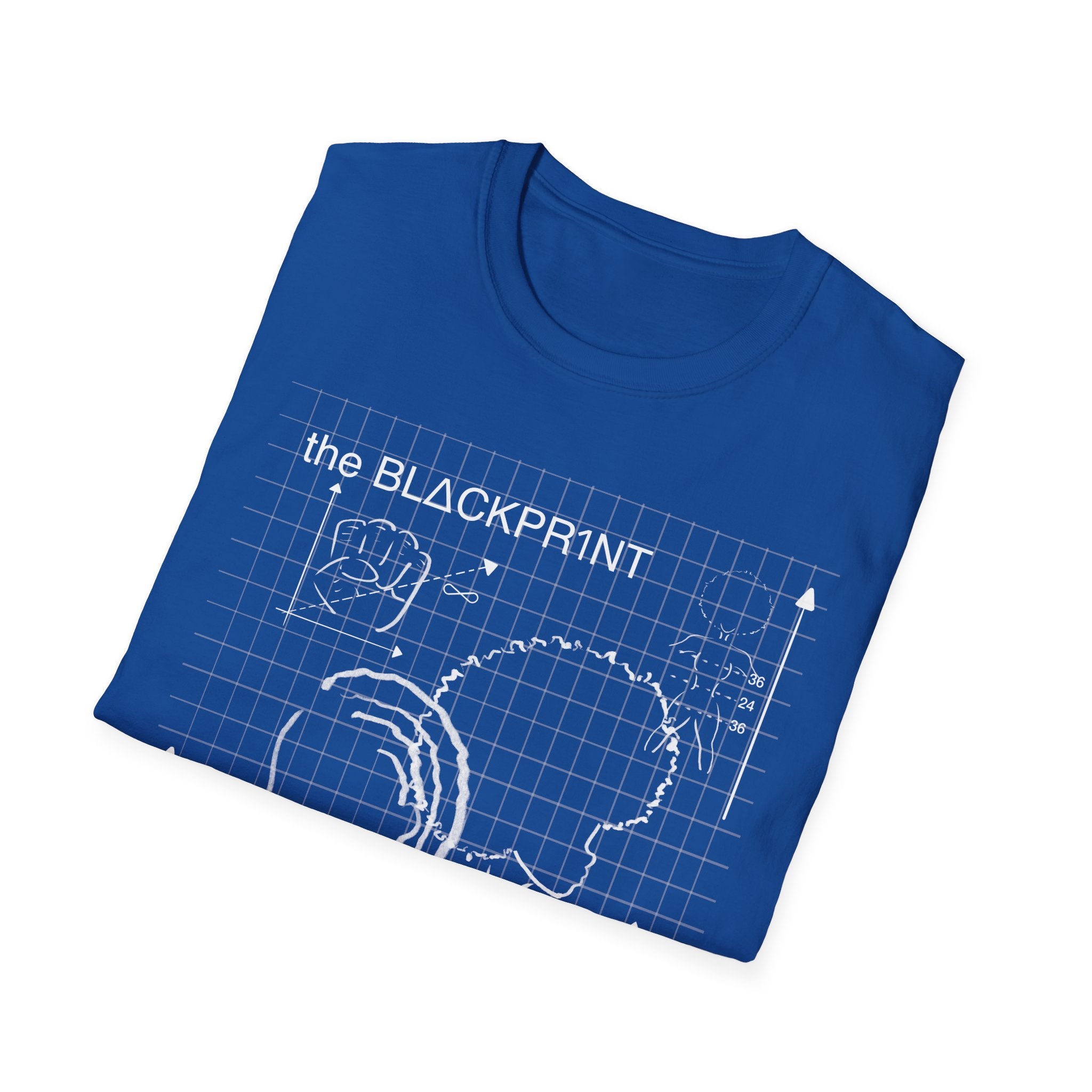 The BlΔckpr1nt Blueprint Design Unisex Afro Silhouette