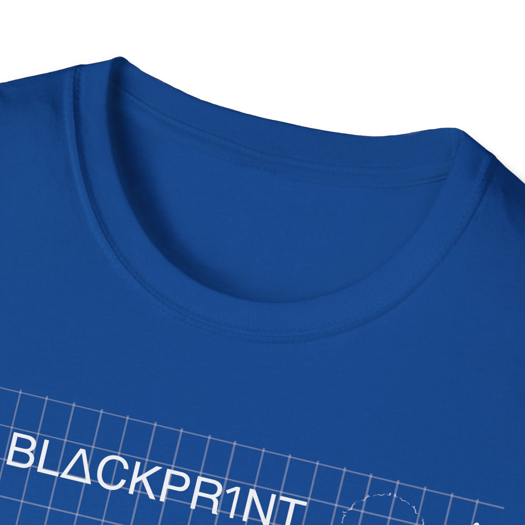 BlΔckpr1nt Afro Puff Bookworm T-Shirt - Blueprint