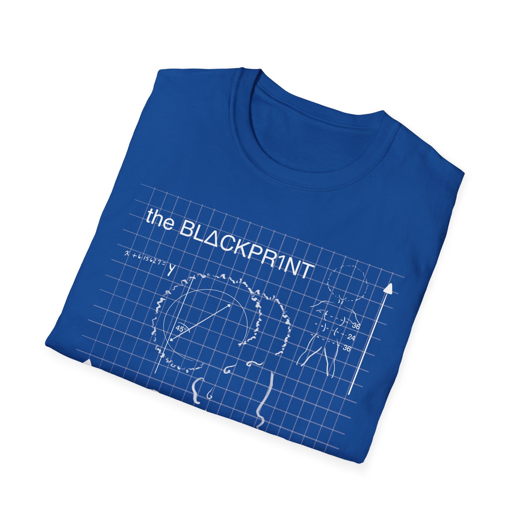 BlΔckpr1nt Afro Puff Bookworm T-Shirt - Blueprint