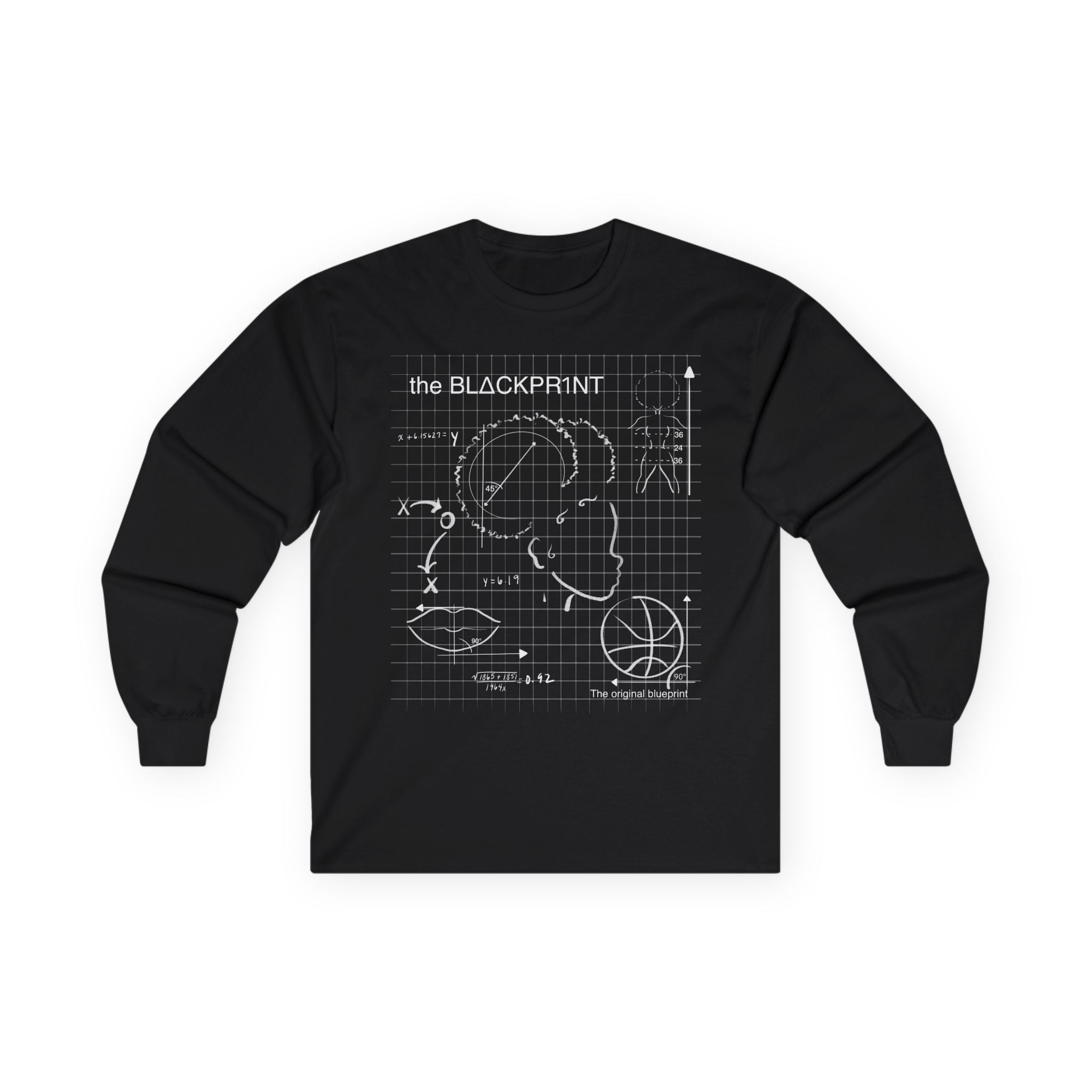 Blckpr1nt Afro Puff Basketball Long Sleeve Tee