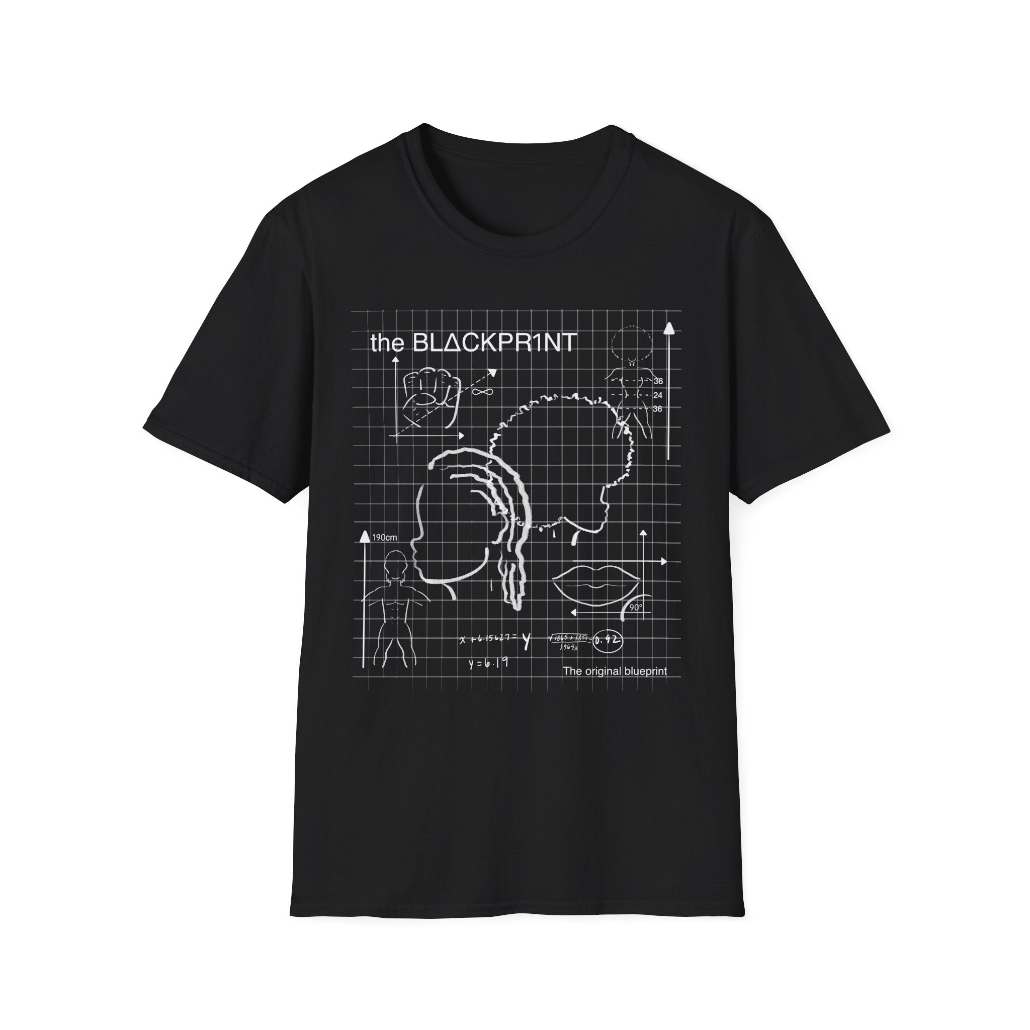 The BlΔckpr1nt Blueprint Design Unisex Afro Silhouette